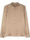 Alberta Ferretti Satin Shirt In Neutrals