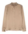 Alberta Ferretti Satin Shirt In Nude