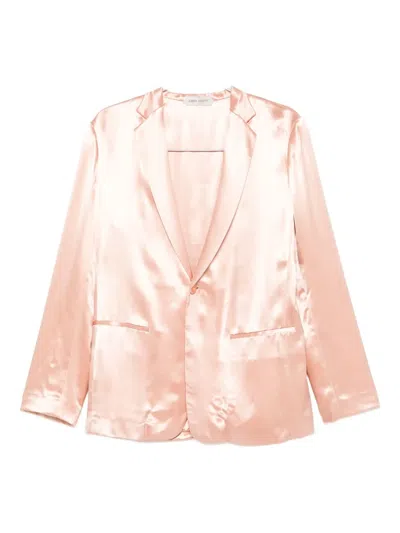 Alberta Ferretti Satin Single-breasted Blazer In Pink
