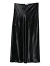 Alberta Ferretti Satin Skirt In Black
