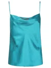 Alberta Ferretti Relaxed Fit Satin-like Acetate Top With Adjustable Straps In Verde