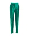 Alberta Ferretti Pleated High Waist Slim Fit Trousers In Green