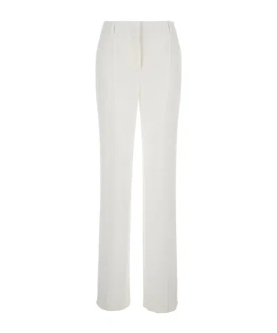 Alberta Ferretti White Pants With High Waist And Belt Loops