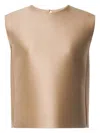 Alberta Ferretti Satin Top In Brown