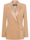 Alberta Ferretti Satin-trim Blazer In Neutrals