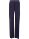 Alberta Ferretti Satin-trim Trousers In Blue