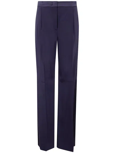 ALBERTA FERRETTI SATIN-TRIM TROUSERS