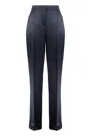 Alberta Ferretti Satin Trousers In Blue