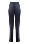 Alberta Ferretti Satin Trousers In Blue