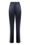 Alberta Ferretti Satin Trousers In Blue