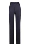 Alberta Ferretti Satin-trim Trousers In Blue