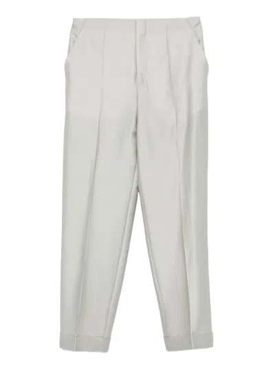 Alberta Ferretti Satin Trousers In Gray
