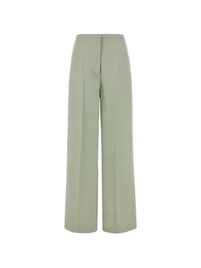 Alberta Ferretti Satin Trousers In Green