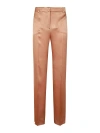 Alberta Ferretti Tailored Trousers With Satin-finish And Classic Waistband In Pink