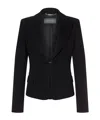 Alberta Ferretti Satin Tuxedo Suit Jacket In Black