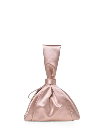 Alberta Ferretti Satin-finish Knotted Clutch Bag In Pink