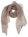 Alberta Ferretti Silk Scarf With Delicate Sheer Texture In Beige
