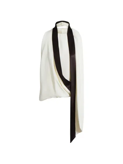 Alberta Ferretti Scarf-detail Top In White