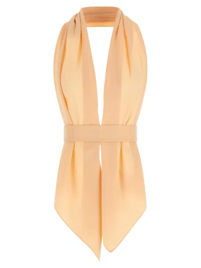 Alberta Ferretti Scarf-effect Top In Orange