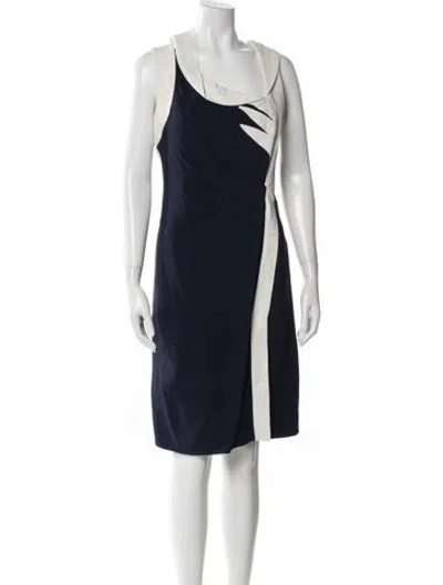 Pre-owned Alberta Ferretti Scoop Neck Knee-length Dress In Blue
