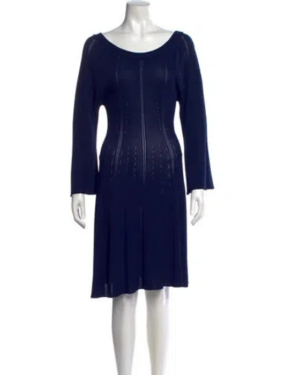 Pre-owned Alberta Ferretti Scoop Neck Knee-length Dress In Blue