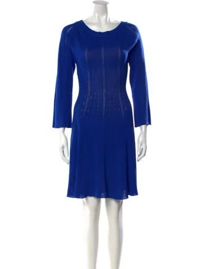 Pre-owned Alberta Ferretti Scoop Neck Knee-length Dress In Blue