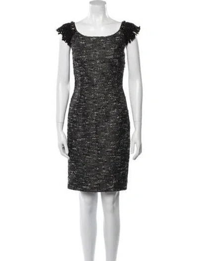 Pre-owned Alberta Ferretti Scoop Neck Mini Dress In Black