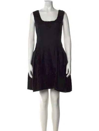 Pre-owned Alberta Ferretti Scoop Neck Mini Dress In Black