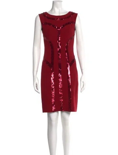 Pre-owned Alberta Ferretti Scoop Neck Mini Dress In Red