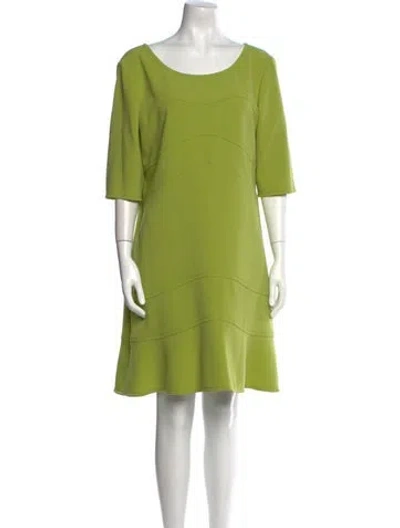 Pre-owned Alberta Ferretti Scoop Neck Mini Dress W/ Tags In Green