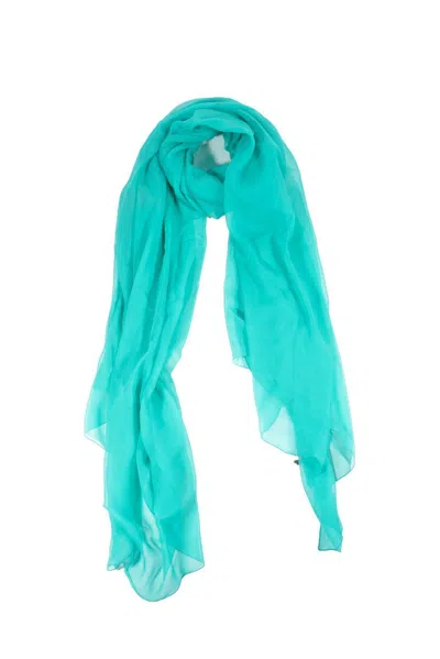 Alberta Ferretti Semi Sheer Scarf In Green