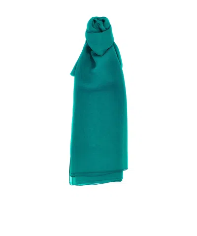 Alberta Ferretti Sheer Silk Stole Lightweight Soft Texture In Green