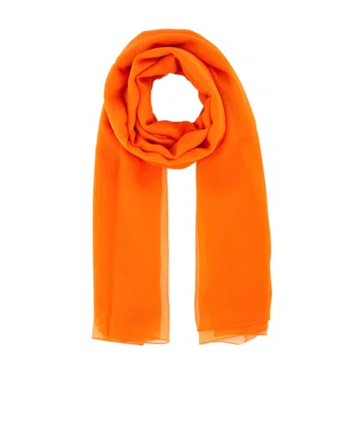 Alberta Ferretti Semi Sheer Scarf In Orange