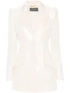 Alberta Ferretti Semi-sheer Sequinned Blazer In Neutrals