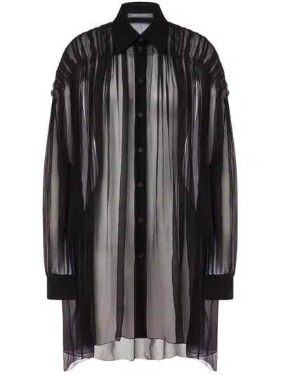 Alberta Ferretti Semi-sheer Shirt In Black