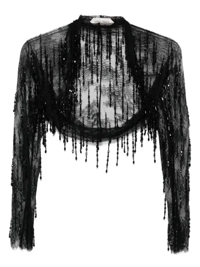 Alberta Ferretti Paillettenjacke Mit Fransen In Black