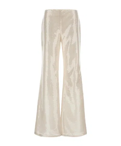 Alberta Ferretti Sequin-embellished Palazzo Trousers In White