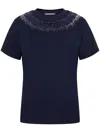 Alberta Ferretti Sequin-embellished T-shirt In Blue