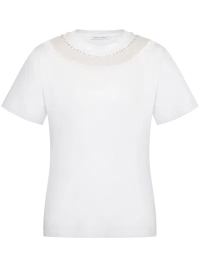 Alberta Ferretti Sequin-embellished T-shirt In White