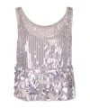 Alberta Ferretti Sequinned Top In Gray