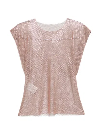 Alberta Ferretti Sequin-embellished Top In Pink