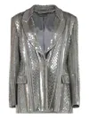 Alberta Ferretti Sequin-embellishment Blazer In Gray