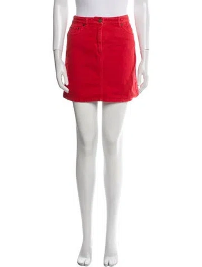 Pre-owned Alberta Ferretti Sequin Embellishments Mini Skirt In Red