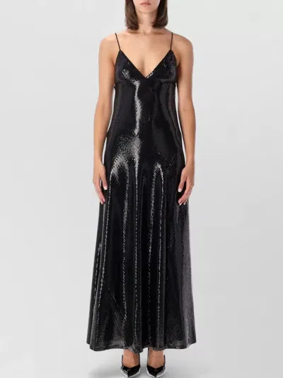 Alberta Ferretti Sleek Evening Dress With Refined Detail In Yellow