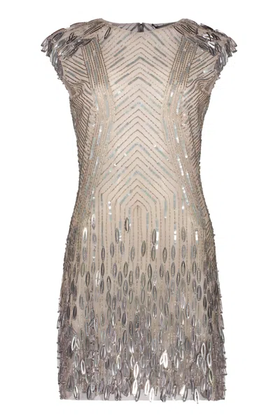 Alberta Ferretti Sequin Mini-dress In Neutral