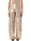 Alberta Ferretti Multicolor Embellished Regular Pants In Neutral