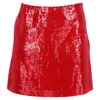 Alberta Ferretti Sequined Mini A-line Skirt In Red Polyester In Red