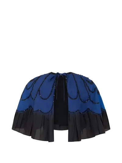 Alberta Ferretti Sequin-embellished Cape In Blue
