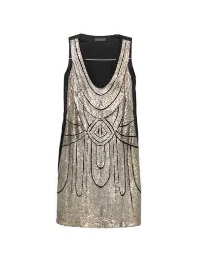 Alberta Ferretti Sequin-embellished Mini Dress In Black