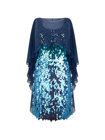 Alberta Ferretti Sequin-embellished Mini Dress In Blue